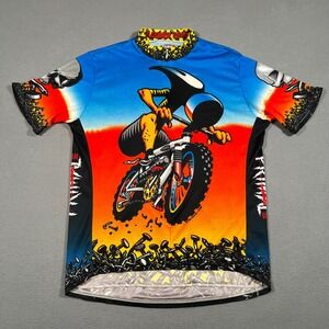 Vintage 90s‎ Primal Wear Cycling Jersey Shirt Mens XL Hammer Head Mountain Bike